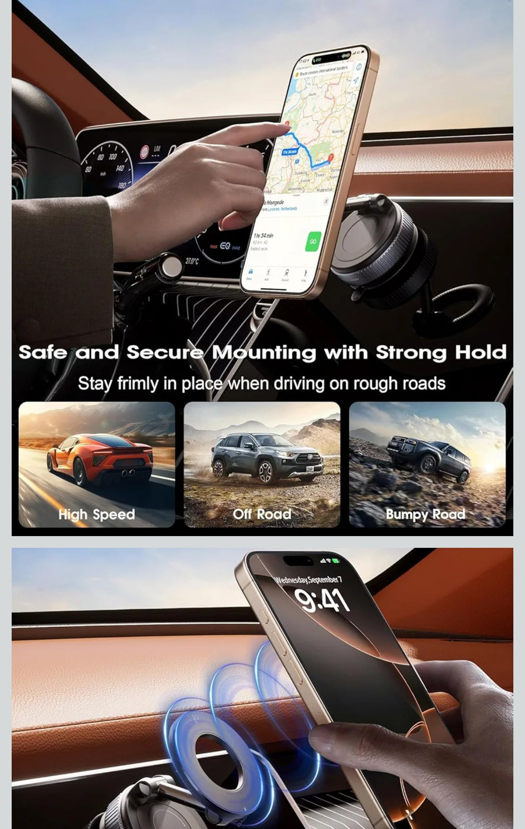 K007-360° Magnetic Vacuum Phone Holder