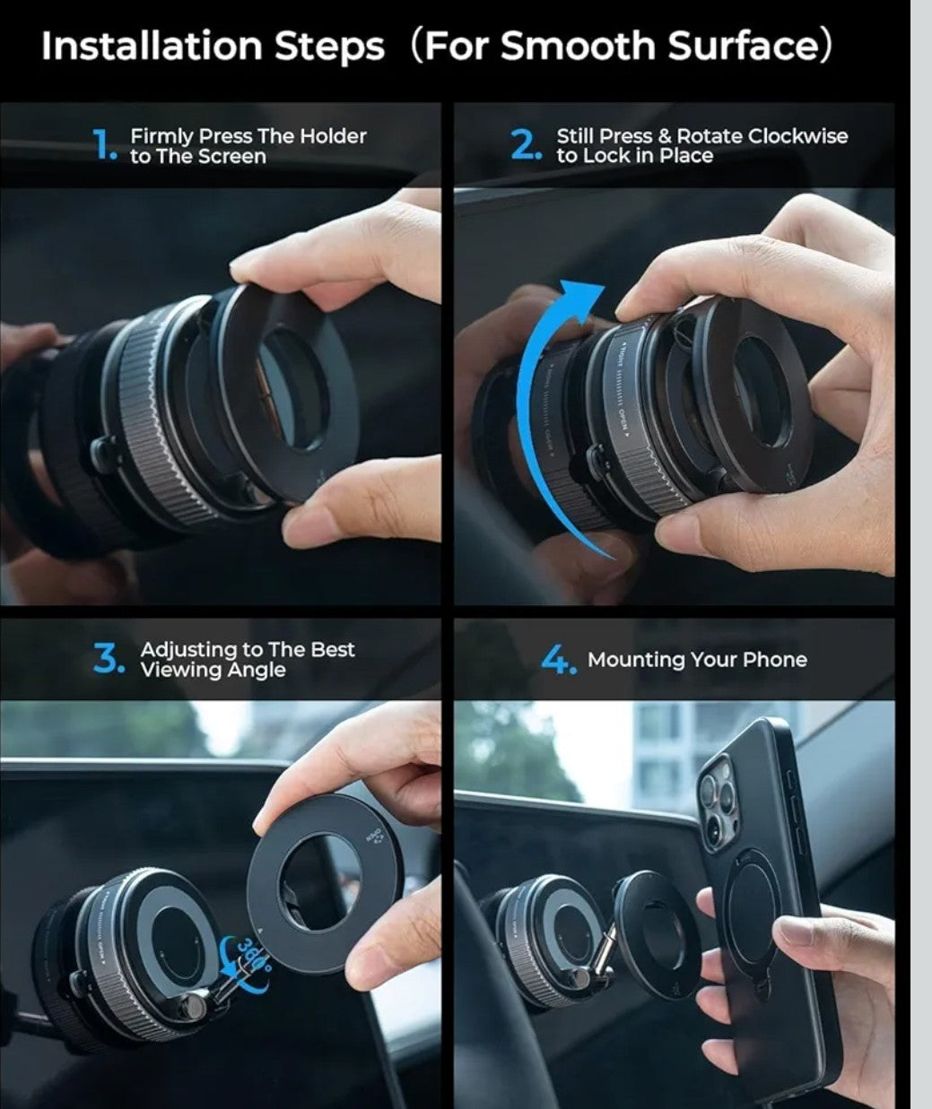 K007-360° Magnetic Vacuum Phone Holder